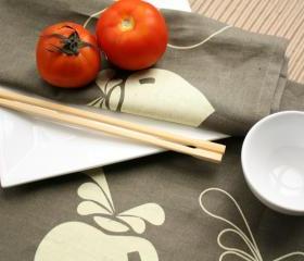 2 LINEN PLACEMATS - beetroots hand printed.