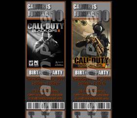 Call of Duty Black Ops 2 Ticket Style Personalized Party Invitations