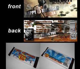 Call of Duty Black Ops 2 Set of 12 Personalized Candy Bar Wrappers Party Favors