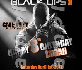 Call of Duty Black Ops 2 - 4x6 Personalized Birthday Party Invitations