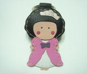 Princess Kelly leather keychain ( Pink )