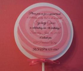Lollipop Invitations 