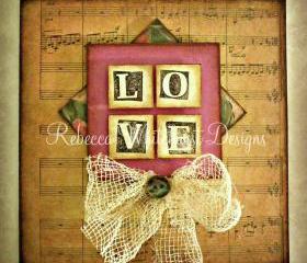 Blank rustic style 'LOVE' card