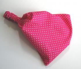 Polka Dot Headband Womens Elastic Gypsy Wide Head Wrap Bandana Hot Pink Retro Inspired