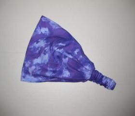 Tie Dye Headband Head Wrap Dreadband Womens Purple Bandana