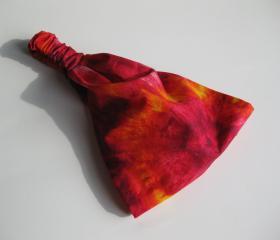 Headband Head Wrap Dreadband Womens Aurora Borealis Tie Dye Red Orange Yellow Pink