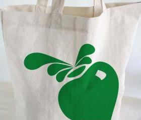 Cotton TOTEBAG - Beach tote - cotton tote bag with hand printed beet