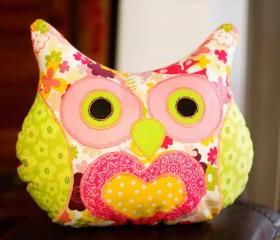 Lola Flower Power Owl Pillow