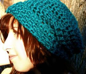 SALE Turquoise Oversized Slouch hat