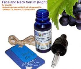 Soothing Facial Night Oil with Grapeseed and Calendula Oil, Vitamin E - for dry skin - 10ml in dropper bottle for easy application