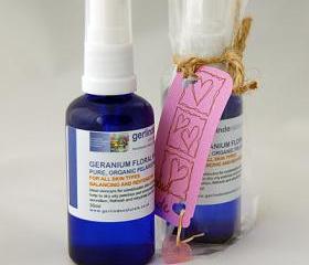 Pure Organic Geranium Floral Water / Toner 100ml - has a balancing effect on the skin