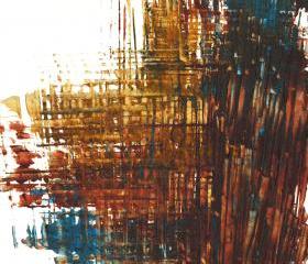 Contemporary Modern Painting - Abstract Art - Burnt Sienna - Blue and Gold - Original Painting - Wall Art - 1016.042712