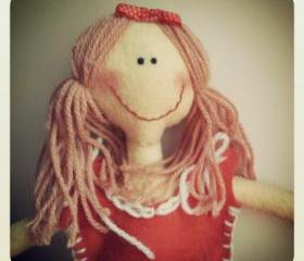 Lizzie - A Handmade Doll in Felt, Felt Doll, Handmade Doll