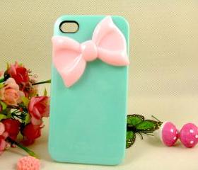 Unique pink bow iPhone case iPhone 4 covers, designer iPhone 4 cases, cute iPhone 4 cases, cases for iPhone 4