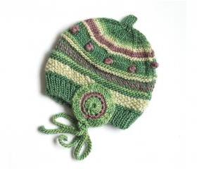 Eco Baby Hat, High-End 50%Silk 50%Wool, Size 6 Month, Swisshandmade