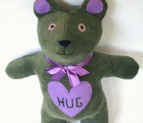 Lavender/ Moss Hug Bear soft toy **