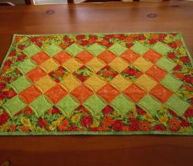 Colorful Flowers Quilted Table Topper