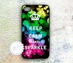 Keep Calm and Sparkle iphone in case Hard Plastic Cover