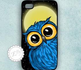 Blue Owl iphone 4S / 4 case Hard plastic covers cell phone cover