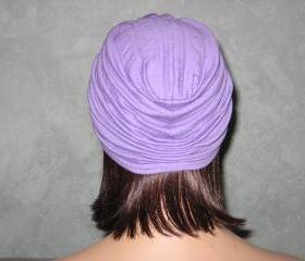 Made to Order Smocked Cotton Gauze Twist Fashion Turban -Purple