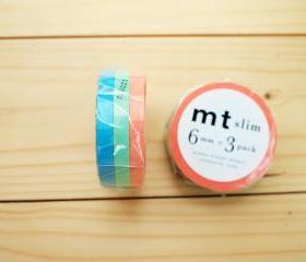 Japanese Masking Tape, Slim type, Peach Mint Sky