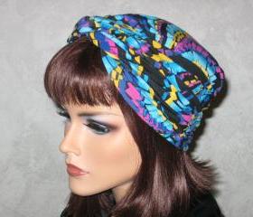 Handmade Twist Fashion Turban -Turquoise, Yellow, Multicolored Fiesta