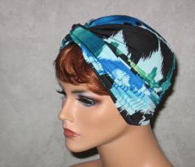 Handmade Twist Fashion Turban -Blue, Green, Multicolored Southwest