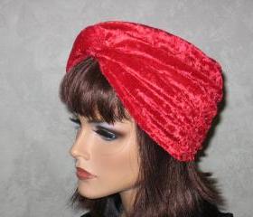 Twist Turban -Red Velour