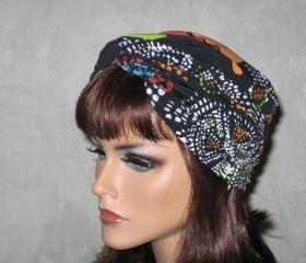 Handmade Twist Fashion Turban - Orange, Green Multicolored Dot