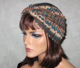 Handmade Twist Turban -Brown Abstract Size S