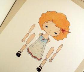 Tangerine - Articulated Paper Doll Print