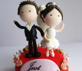  Wedding Clay Cake Topper Flower Decorative - (Not Edible)