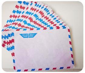 10 Airmail Grid Envelopes 