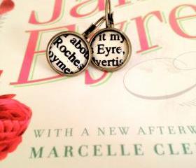 Jane Eyre and Mr Rochester Antiqued Bronze Book Page Earrings