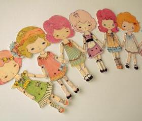 Set of Six Colour-Your-Own Printable Paper Dolls
