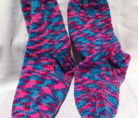 Purple Pink Blue Womens Sock Socks size 9 10 shoe