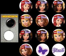 Lego Friends Set of 12 Buttons Make Great Party Favors