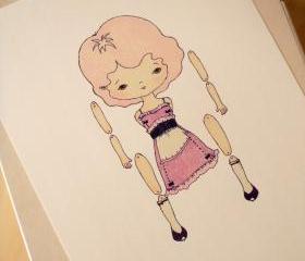 Peony - Articulated Paper Doll Print