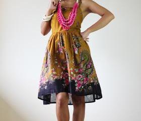 Short Summer Dress - Paisley smock dress