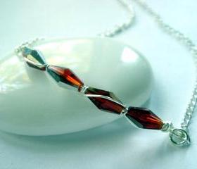 Electric Red Sterling Silver Necklace