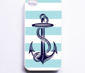 Nautical Stripe iphone 4 Case Nautical Anchor iPhone 4S