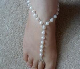 wedding beach barefoot sandals frechwater pearls barefoot all size