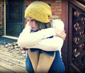 Slouchy Beanie Crochet Yellow