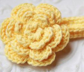 Crochet Flower Clip Headband - Pick Your Color