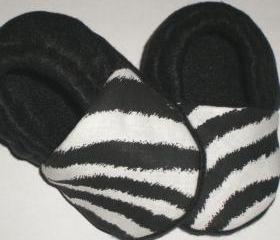 Zebra Print Fleece Baby Booties