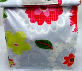 Oilcloth Lunch Bag - Pretty Flowers 