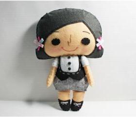 Yuki girl - doll pattern, felt doll, PDF