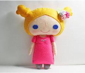 Jenny girl - doll pattern, felt doll, PDF