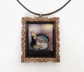 Cinderella Fairy Tale Pendant and Cord Necklace