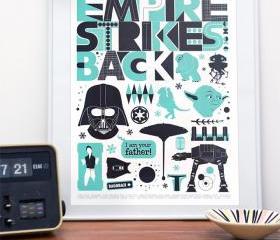 Star Wars - Empire strikes back poster, movie poster, nursery art A3